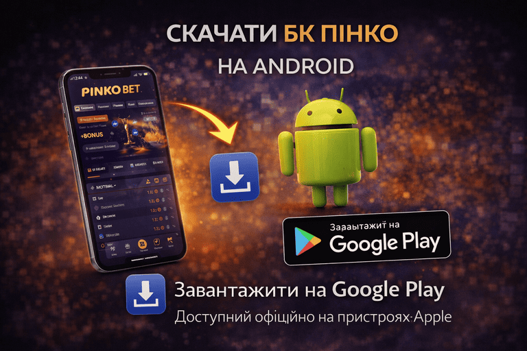 Скачати БК Пінко на Android через APK-файл з офіційного джерела для швидкого доступу до ставок, акаунта та функцій платформи